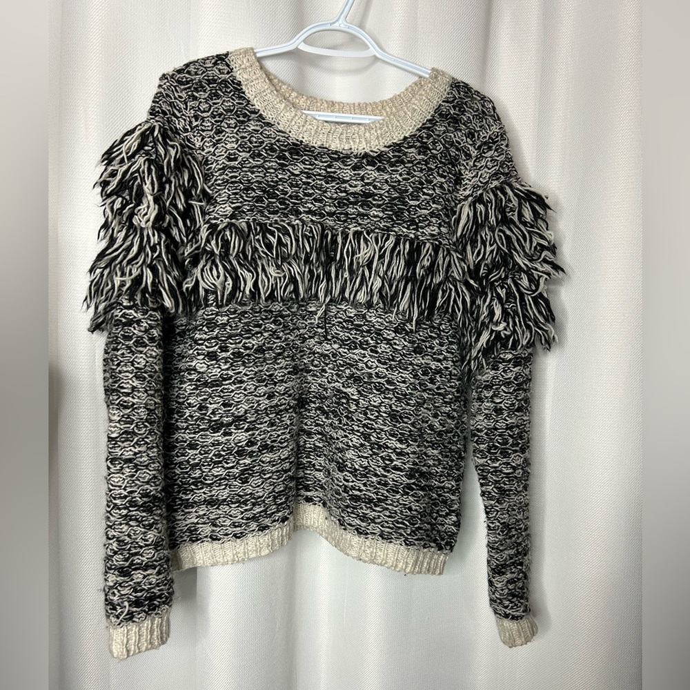 Banana Republic Chunky Wool Knit Fringe Sweater - Picture 6 of 9